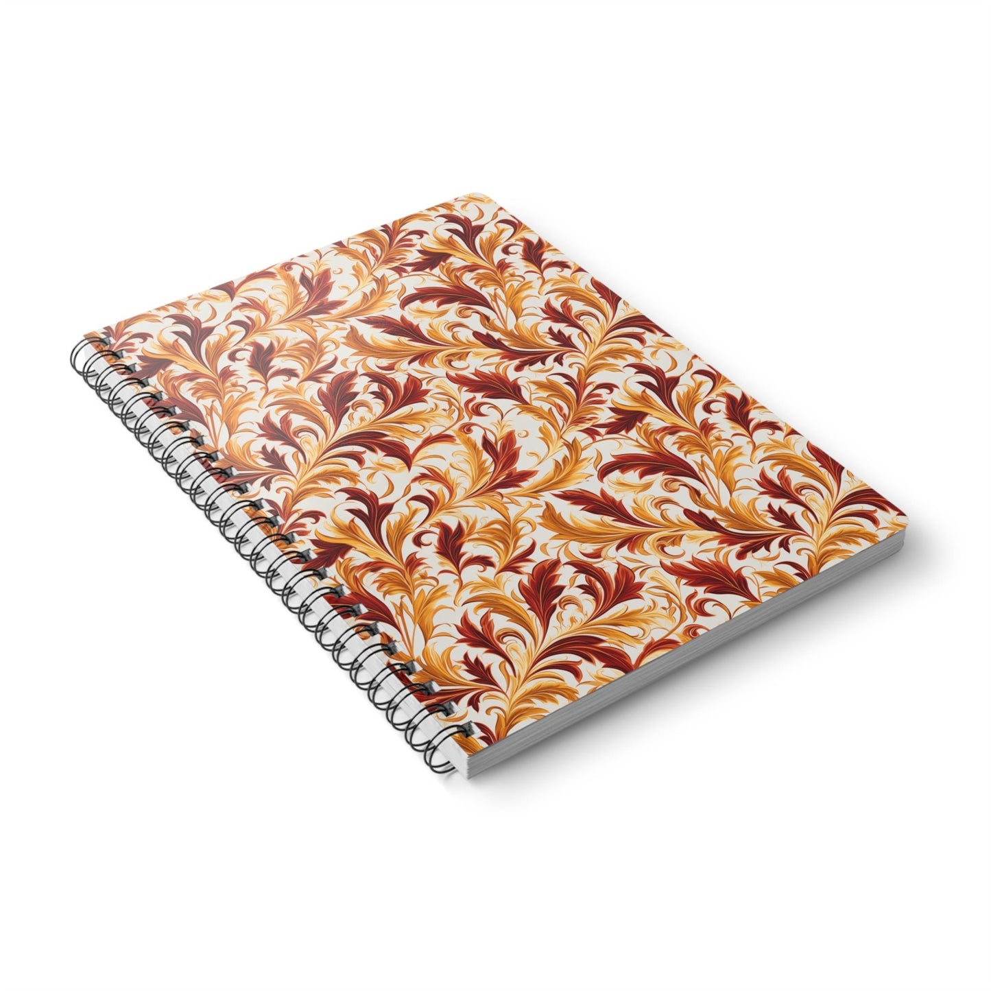 Swirling Autumn: Vortexes of Fall Foliage in Gold and Bronze - Notebook (A5) - Pattern Symphony