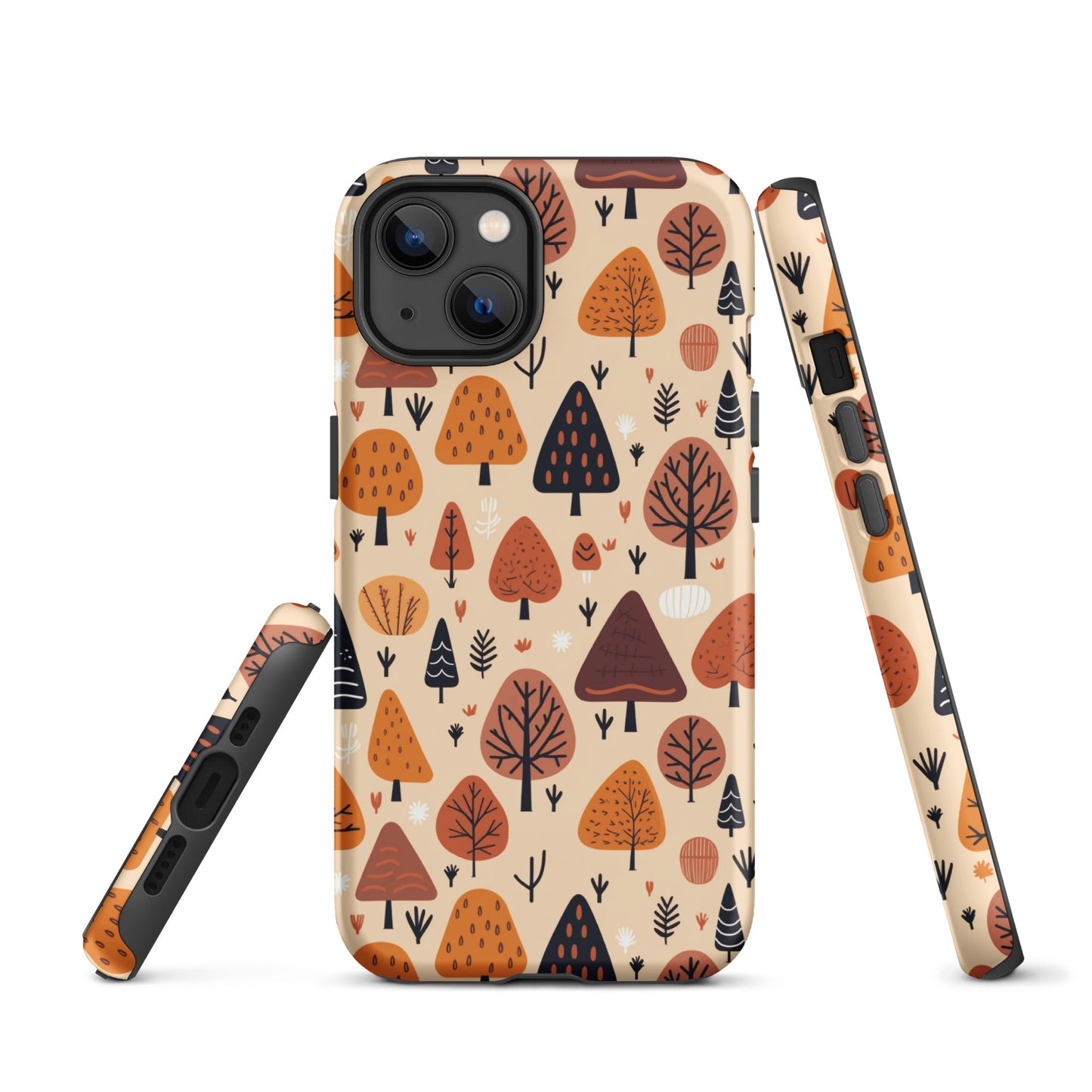 Terracotta Tree Tapestry - A Playful Autumn Mosaic - iPhone Case - Pattern Symphony