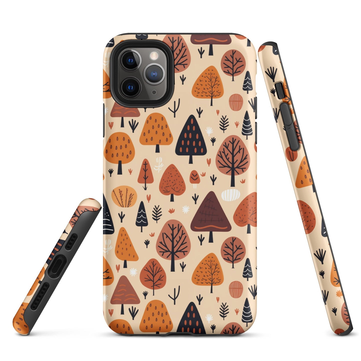 Terracotta Tree Tapestry - A Playful Autumn Mosaic - iPhone Case - Pattern Symphony