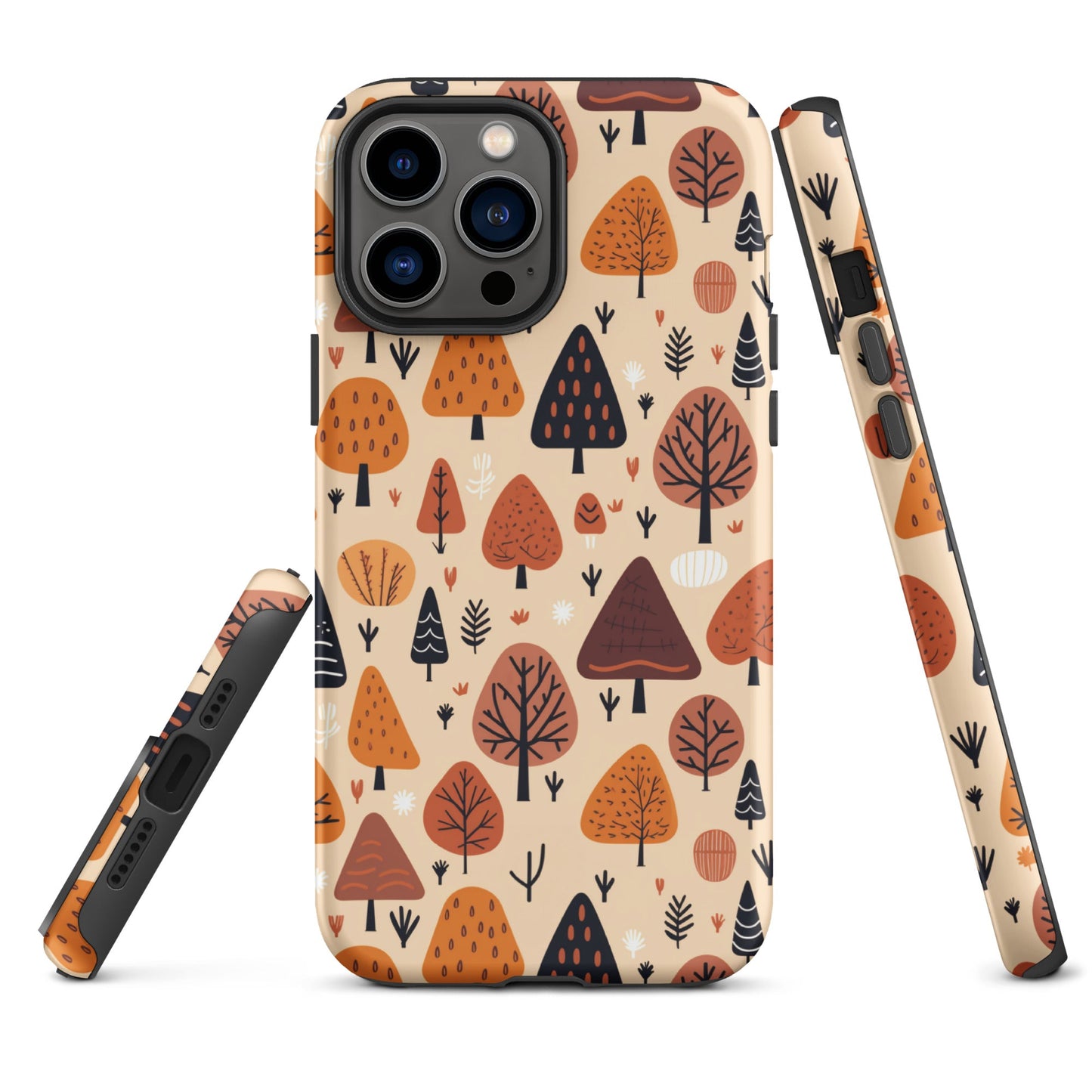 Terracotta Tree Tapestry - A Playful Autumn Mosaic - iPhone Case - Pattern Symphony