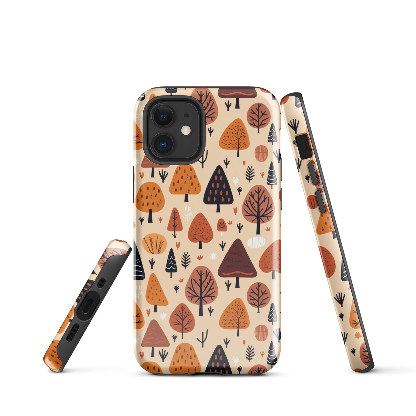 Terracotta Tree Tapestry - A Playful Autumn Mosaic - iPhone Case - Pattern Symphony