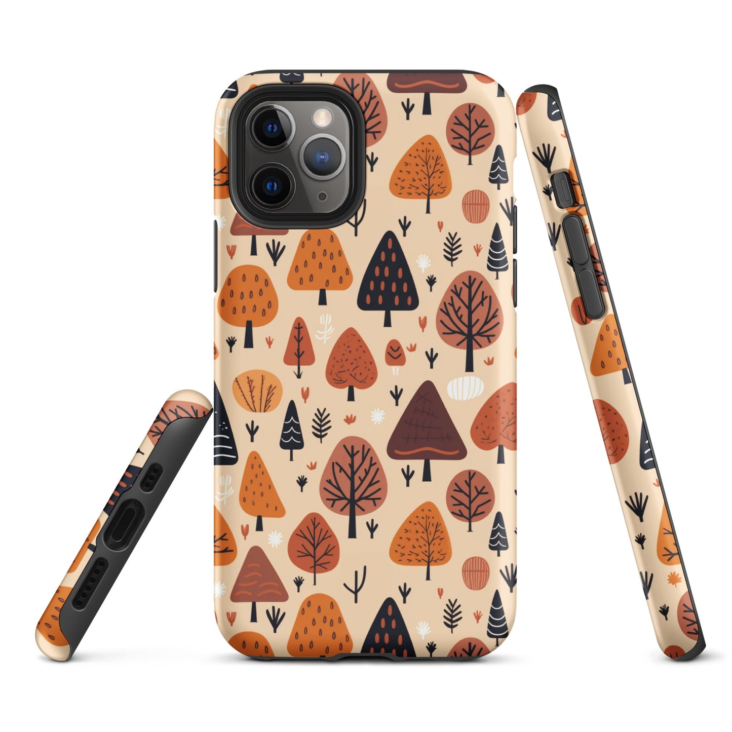 Terracotta Tree Tapestry - A Playful Autumn Mosaic - iPhone Case - Pattern Symphony