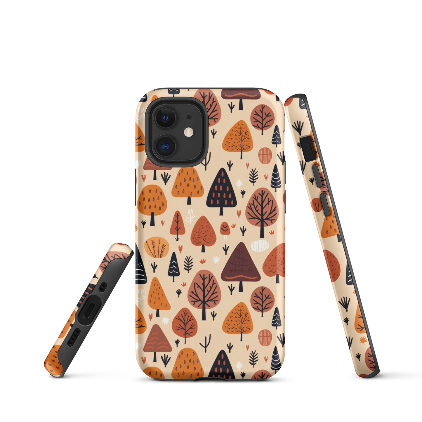 Terracotta Tree Tapestry - A Playful Autumn Mosaic - iPhone Case - Pattern Symphony