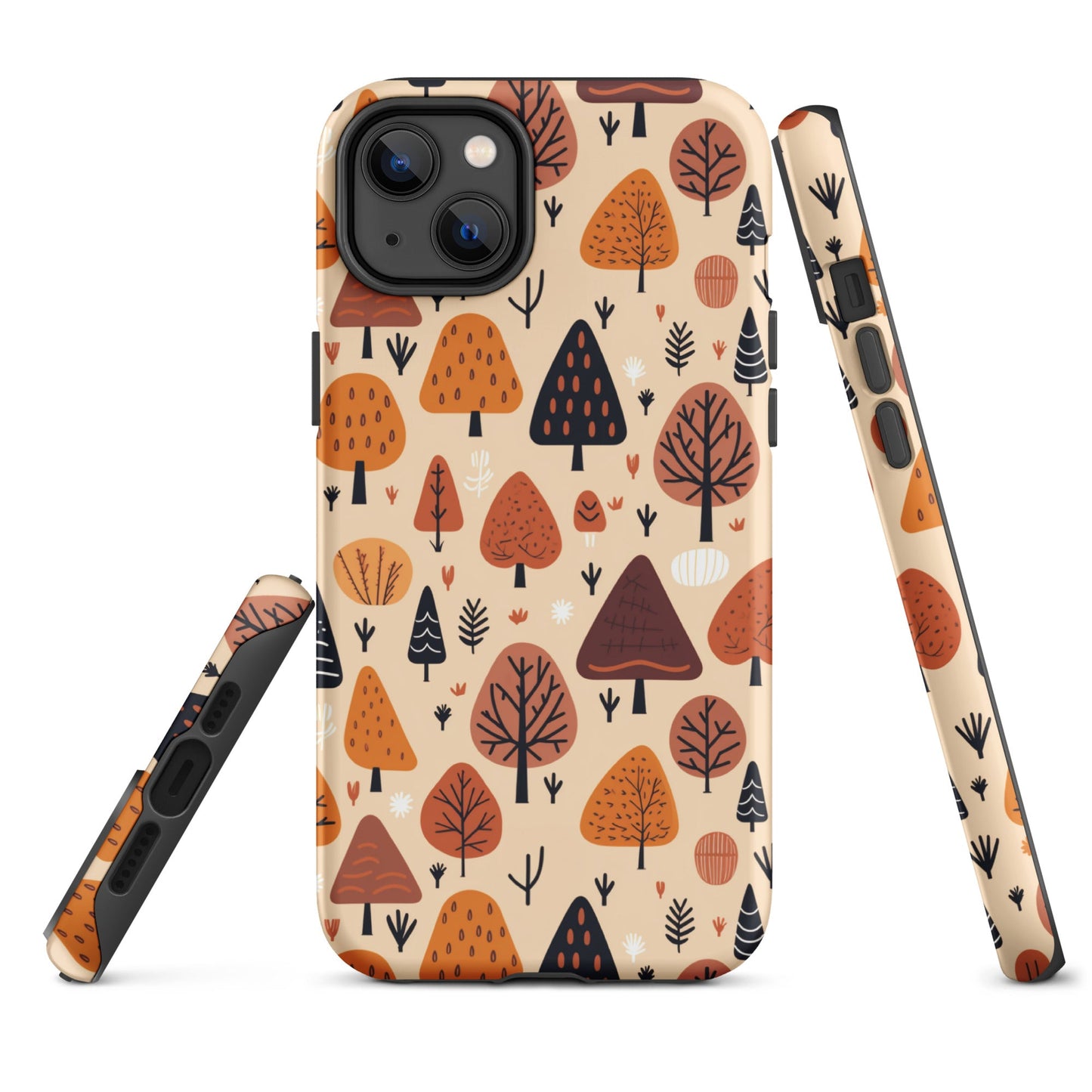 Terracotta Tree Tapestry - A Playful Autumn Mosaic - iPhone Case - Pattern Symphony