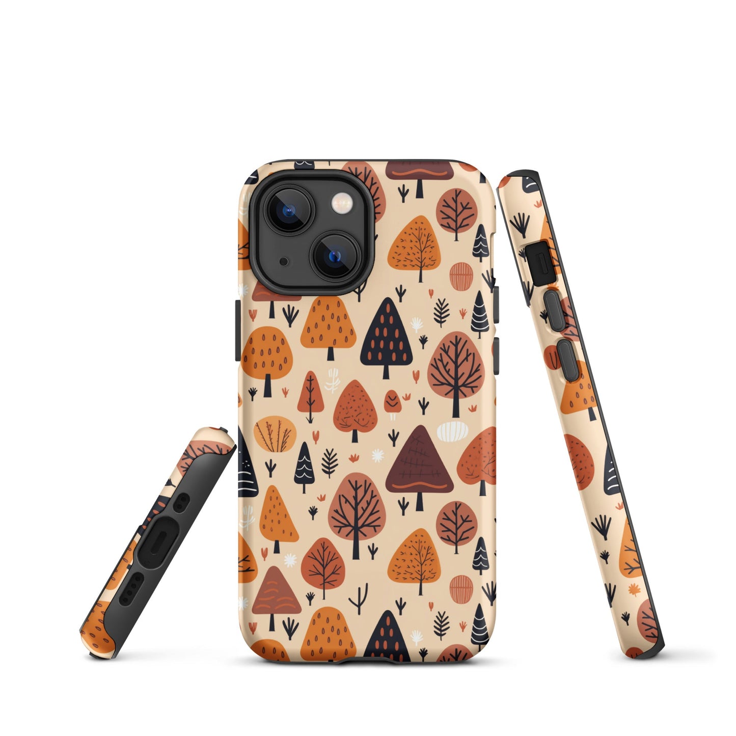 Terracotta Tree Tapestry - A Playful Autumn Mosaic - iPhone Case - Pattern Symphony