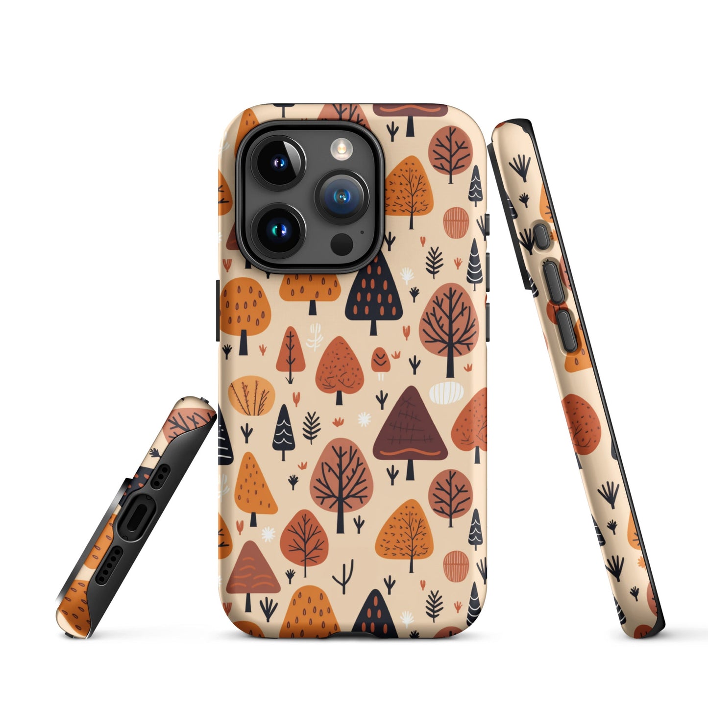 Terracotta Tree Tapestry - A Playful Autumn Mosaic - iPhone Case - Pattern Symphony