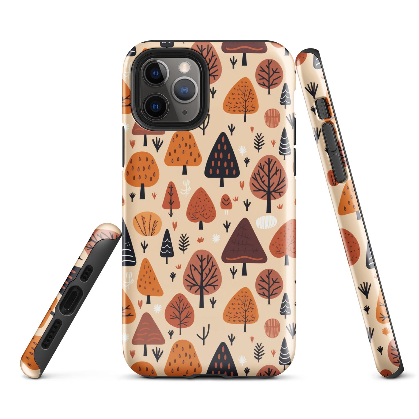 Terracotta Tree Tapestry - A Playful Autumn Mosaic - iPhone Case - Pattern Symphony