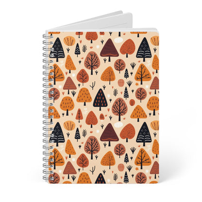 Terracotta Tree Tapestry: A Playful Autumn Mosaic - Notebook (A5) - Pattern Symphony