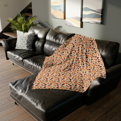 Terracotta Tree Tapestry: A Playful Autumn Mosaic - The Ideal Throw for Sofas - Pattern Symphony