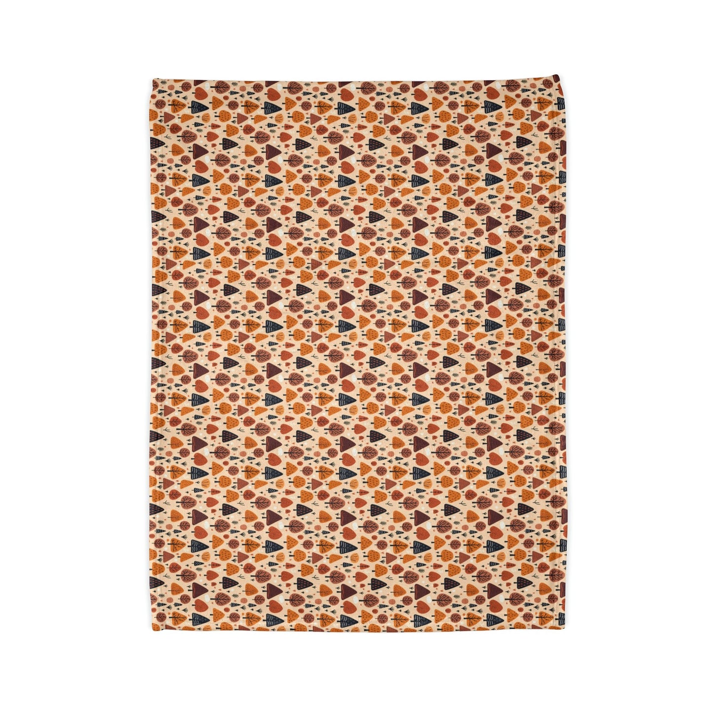 Terracotta Tree Tapestry: A Playful Autumn Mosaic - The Ideal Throw for Sofas - Pattern Symphony