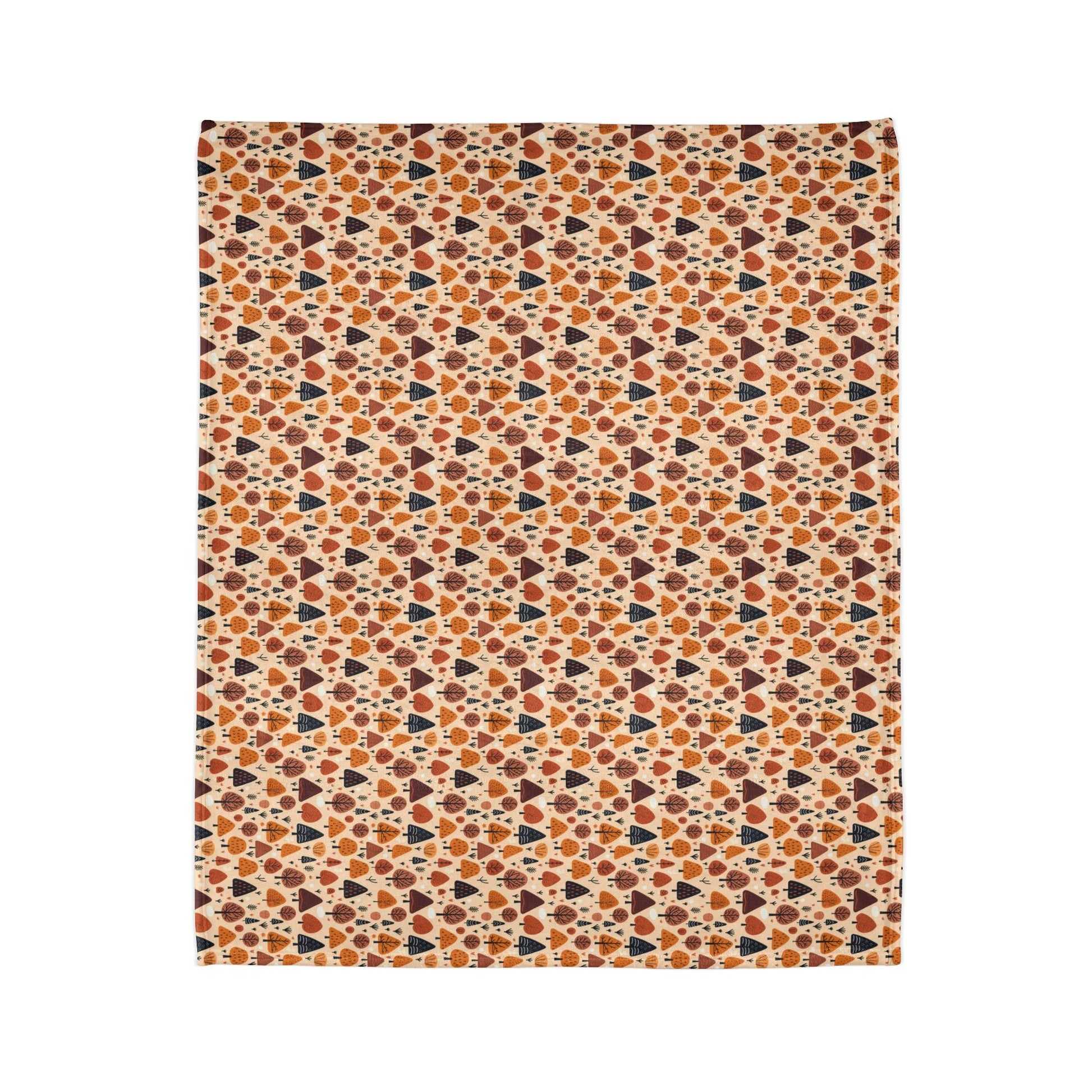 Terracotta Tree Tapestry: A Playful Autumn Mosaic - The Ideal Throw for Sofas - Pattern Symphony