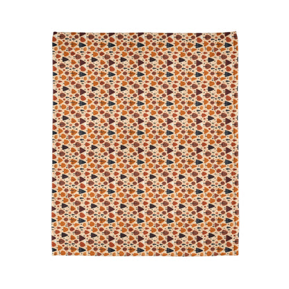 Terracotta Tree Tapestry: A Playful Autumn Mosaic - The Ideal Throw for Sofas - Pattern Symphony