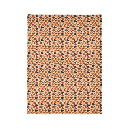 Terracotta Tree Tapestry: A Playful Autumn Mosaic - The Ideal Throw for Sofas - Pattern Symphony