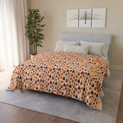 Terracotta Tree Tapestry: A Playful Autumn Mosaic - The Ideal Throw for Sofas - Pattern Symphony