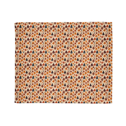 Terracotta Tree Tapestry: A Playful Autumn Mosaic - The Ideal Throw for Sofas - Pattern Symphony