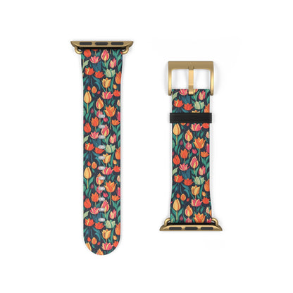 Tulip Medley - Vibrant and Colourful - Apple Watch Strap - Pattern Symphony