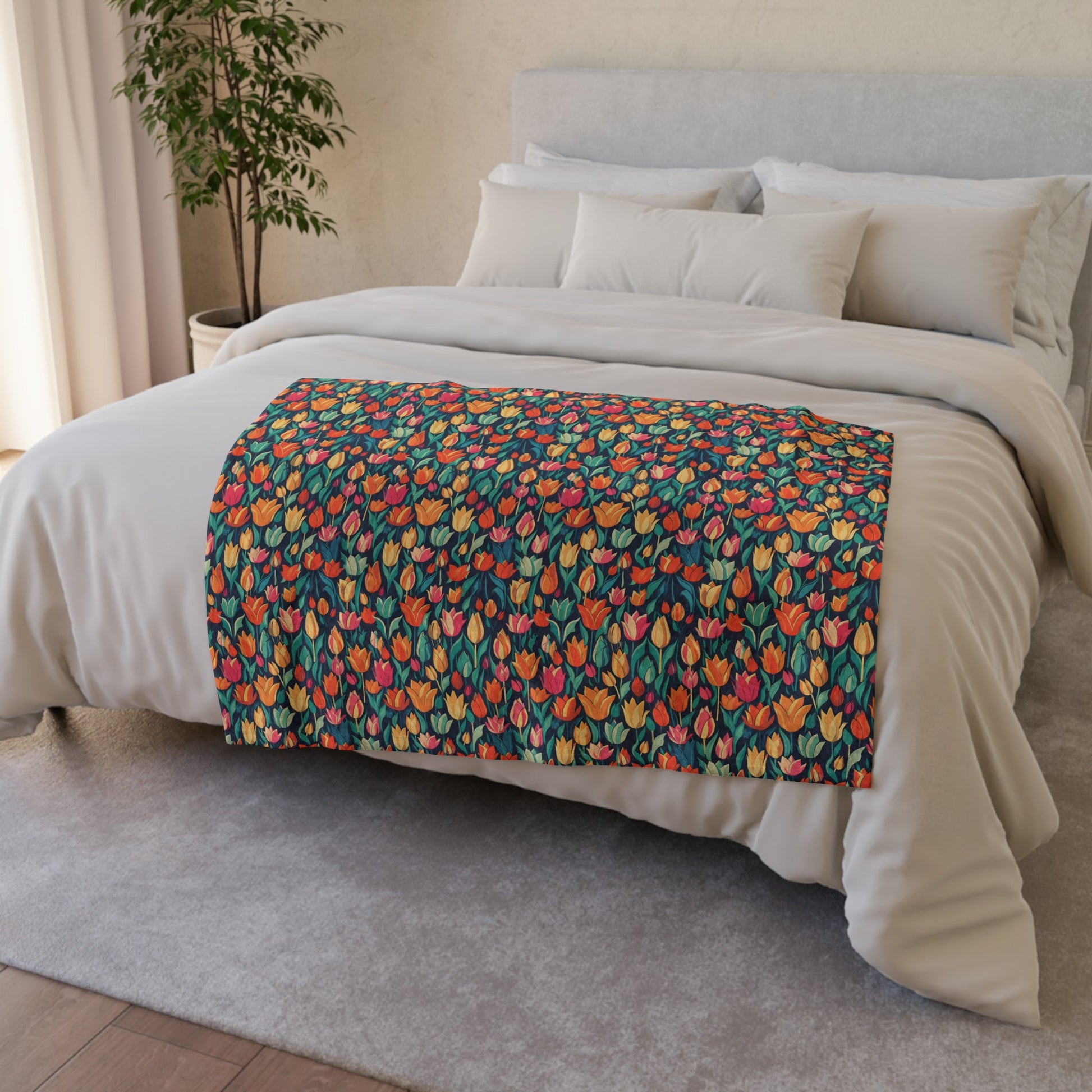 Tulip Medley - Vibrant and Colourful Soft Throw - Pattern Symphony