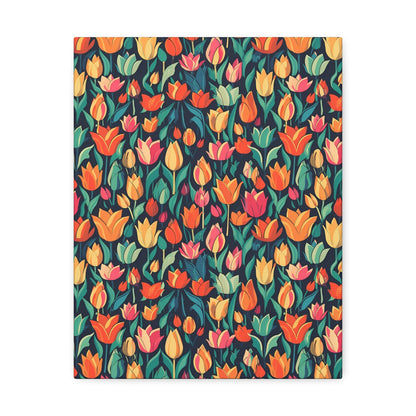 Tulip Medley - Vibrant and Colourful Wall Art Canvas - Pattern Symphony