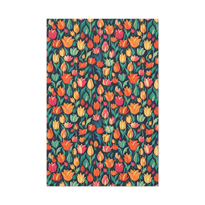 Tulip Medley - Vibrant and Colourful Wall Art Canvas - Pattern Symphony