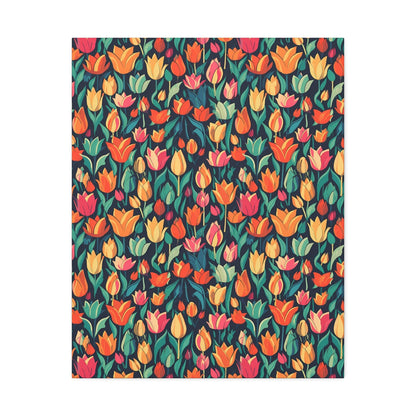 Tulip Medley - Vibrant and Colourful Wall Art Canvas - Pattern Symphony