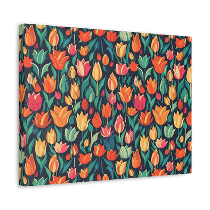 Tulip Medley - Vibrant and Colourful Wall Art Canvas - Pattern Symphony