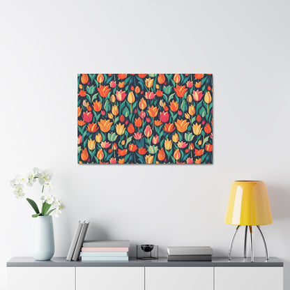 Tulip Medley - Vibrant and Colourful Wall Art Canvas - Pattern Symphony