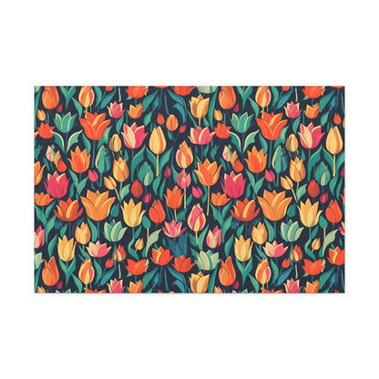 Tulip Medley - Vibrant and Colourful Wall Art Canvas - Pattern Symphony