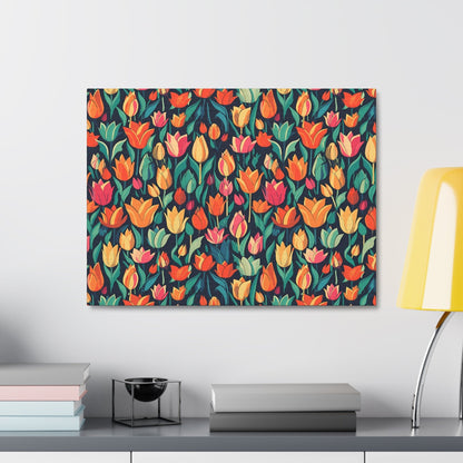 Tulip Medley - Vibrant and Colourful Wall Art Canvas - Pattern Symphony