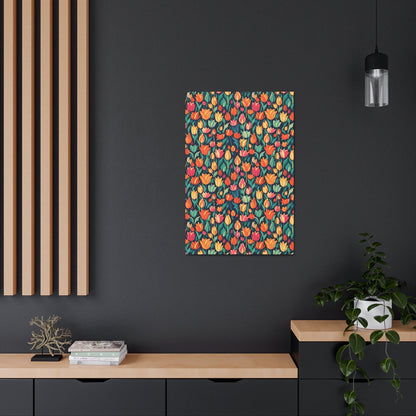 Tulip Medley - Vibrant and Colourful Wall Art Canvas - Pattern Symphony