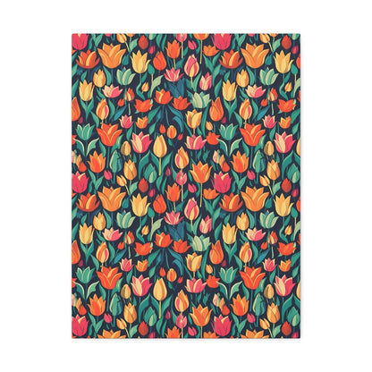 Tulip Medley - Vibrant and Colourful Wall Art Canvas - Pattern Symphony