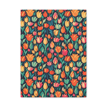 Tulip Medley - Vibrant and Colourful Wall Art Canvas - Pattern Symphony