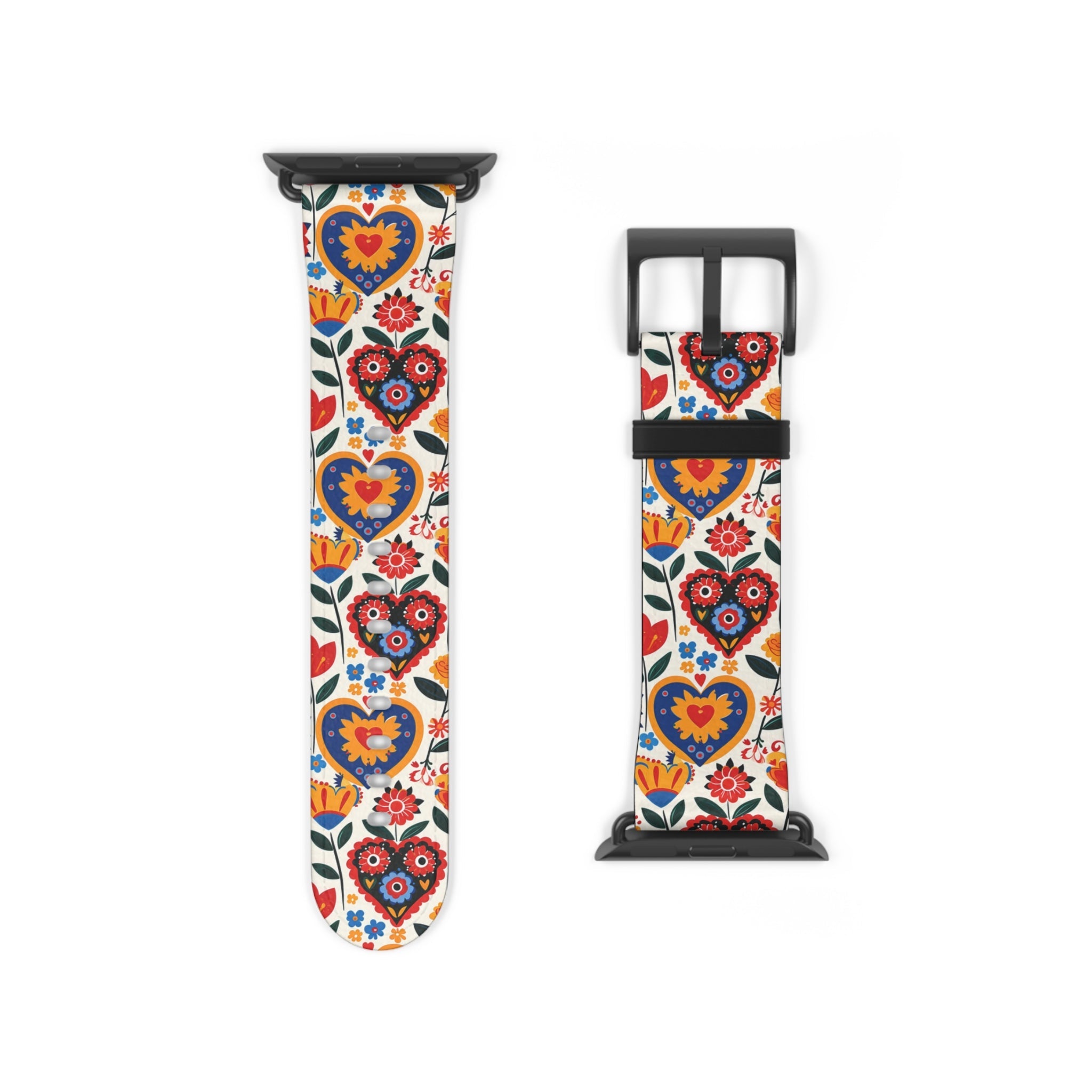 Whimsical Hearts: Bloomed Affections - Apple Watch Strap - Pattern Symphony