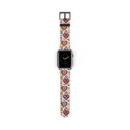 Whimsical Hearts: Bloomed Affections - Apple Watch Strap - Pattern Symphony