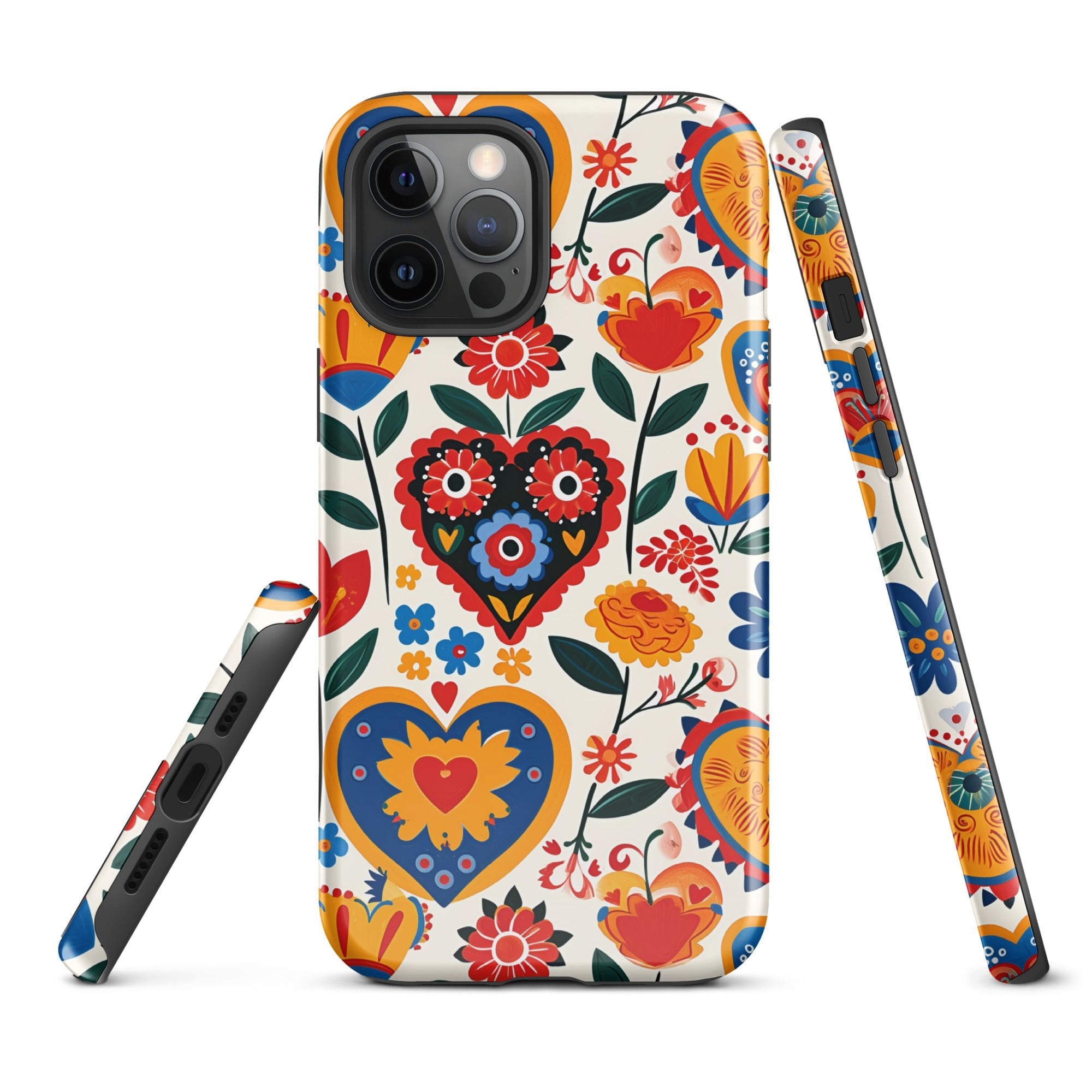 Whimsical Hearts: Bloomed Affections - iPhone Case - Pattern Symphony