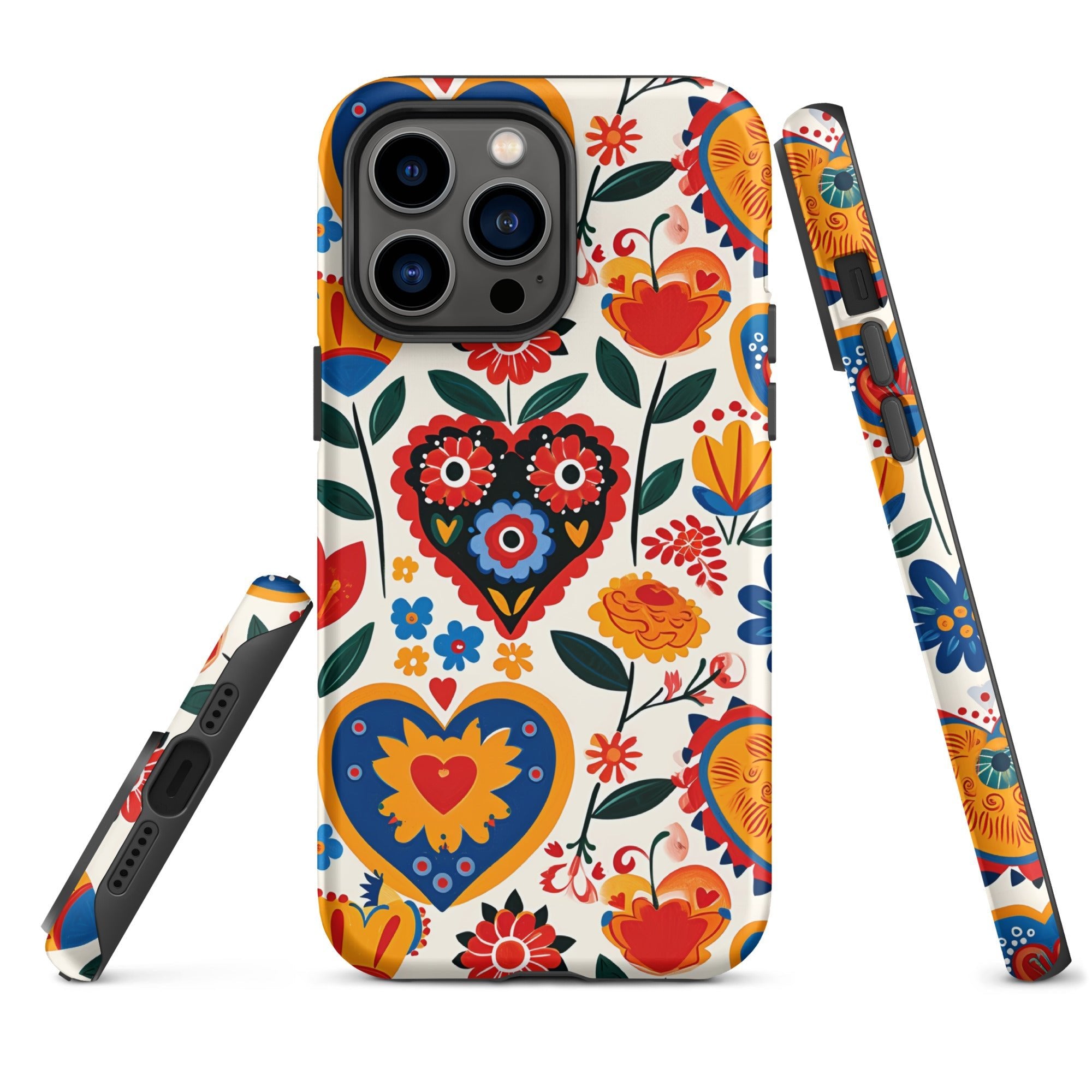 Whimsical Hearts: Bloomed Affections - iPhone Case - Pattern Symphony