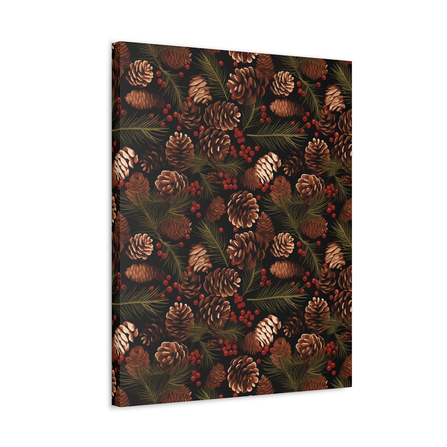 Winter Berries - Pinecone Profusion - Wall Art Canvas - Pattern Symphony