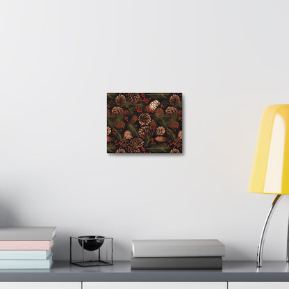 Winter Berries - Pinecone Profusion - Wall Art Canvas - Pattern Symphony