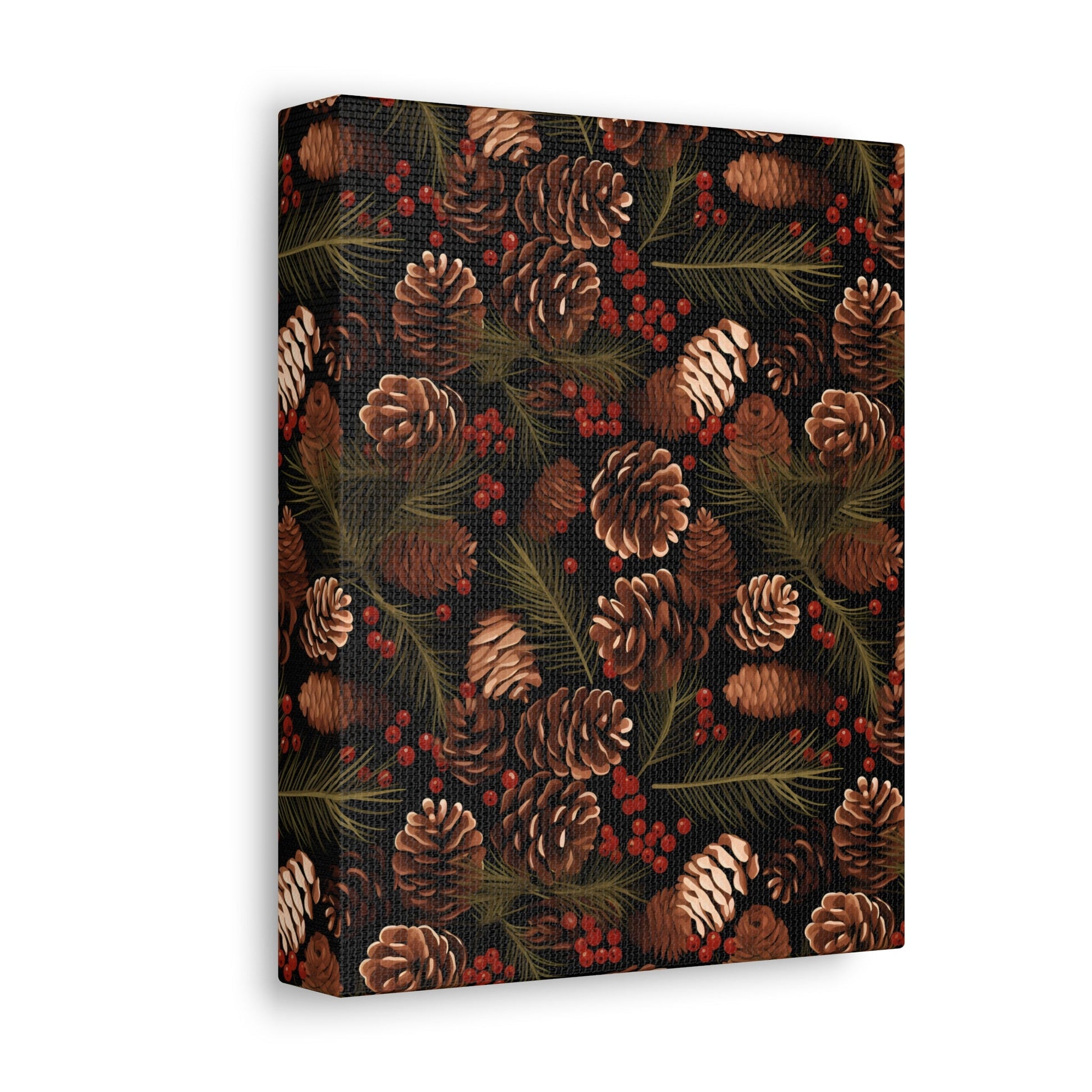 Winter Berries - Pinecone Profusion - Wall Art Canvas - Pattern Symphony