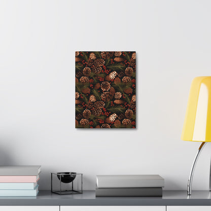 Winter Berries - Pinecone Profusion - Wall Art Canvas - Pattern Symphony