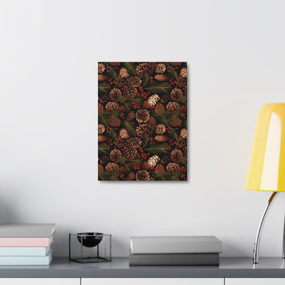 Winter Berries - Pinecone Profusion - Wall Art Canvas - Pattern Symphony